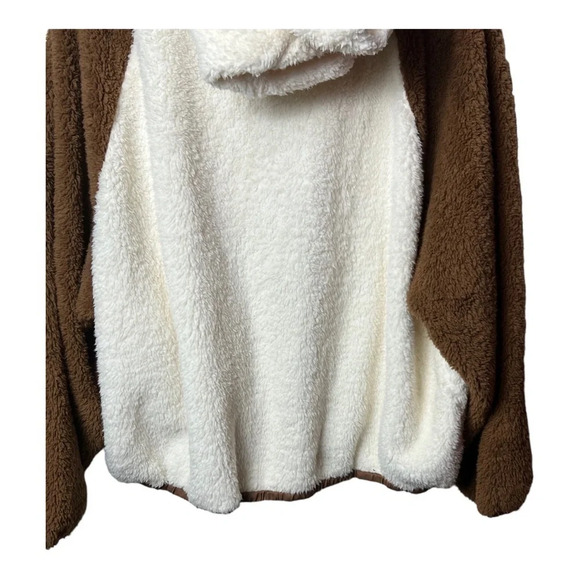 REVOLVE X PLUSH SHERPA COAT CREAM/BROWN IN COLOR SIZE XXL FULL ZIP/SNAPS BUTTONS - Picture 13 of 13